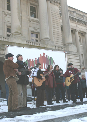 Public Outcry sings at the Capitol